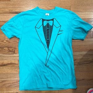 Nike x Off White Blue Short Sleeve Tee with Tuxedo Print